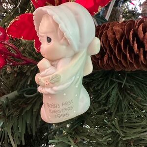 Enesco Baby's First Christmas Ornament - Cream and Red